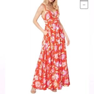 Free People Wisteria cut out maxi dress in Pop Combo, M